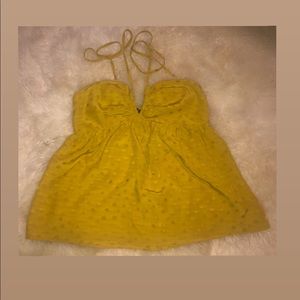 Yellow j Roberts yellow tie halter top
